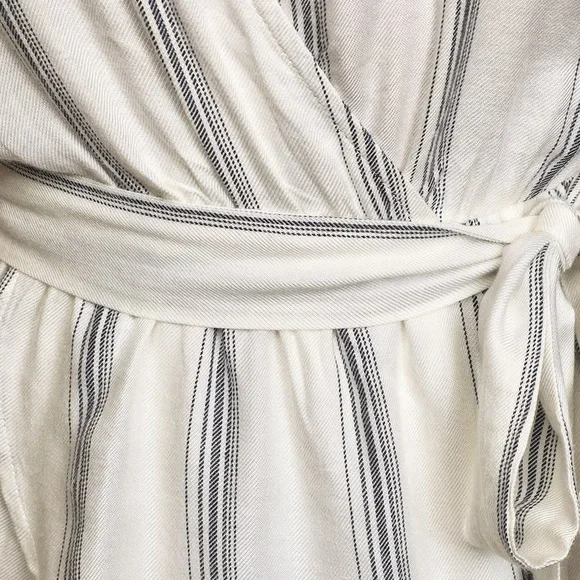 Lulus Climb Aboard Grey and White Striped Romper! - Picture 3 of 12